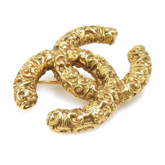 CHANEL Gold Logo Brooch - Picture 2 of 5